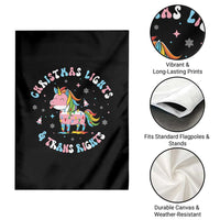 Christmas Lights And Trans Rights Garden Flag Magical Unicorn Pride - Wonder Print Shop
