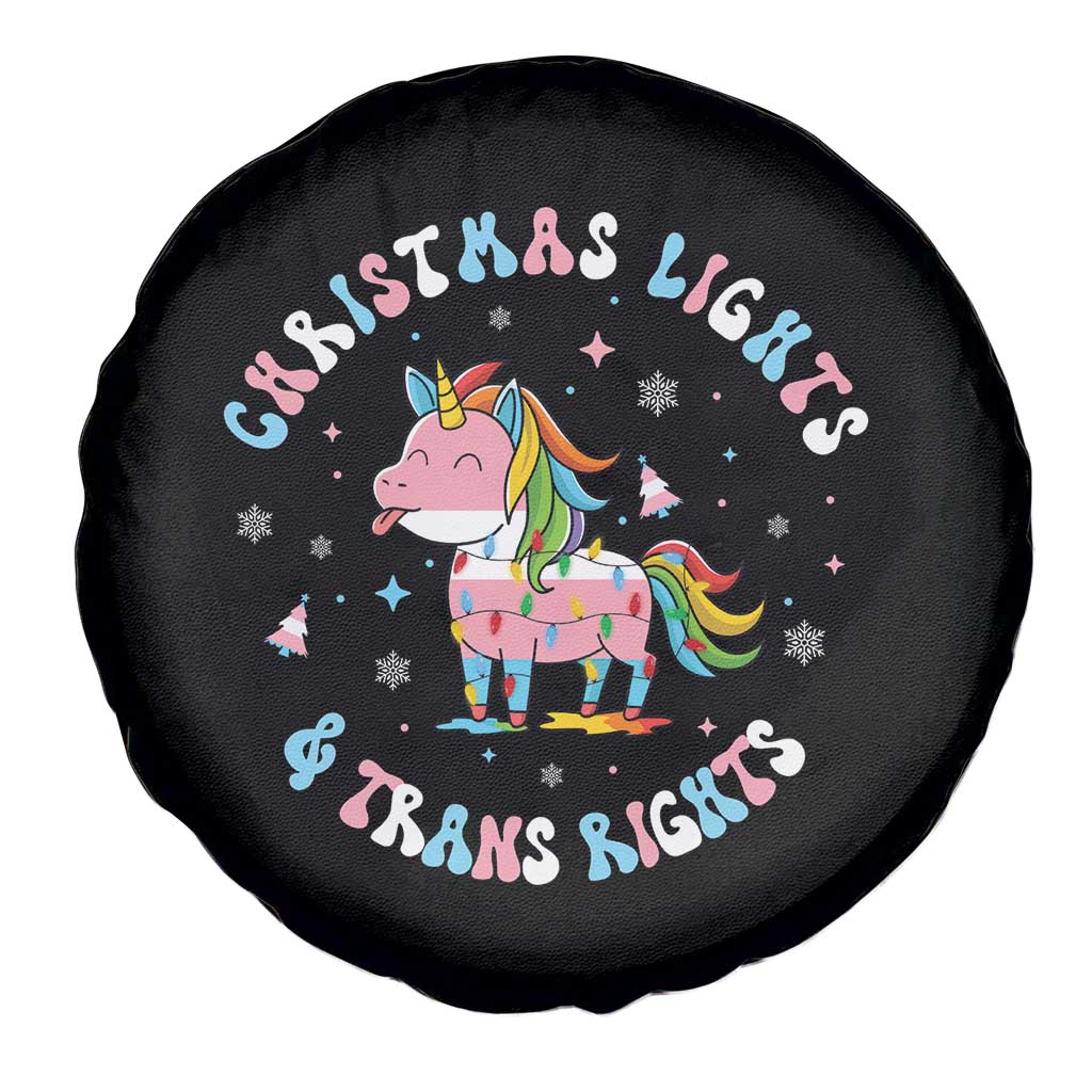 Christmas Lights And Trans Rights Spare Tire Cover Magical Unicorn Pride - Wonder Print Shop