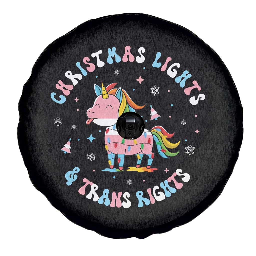 Christmas Lights And Trans Rights Spare Tire Cover Magical Unicorn Pride - Wonder Print Shop