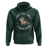 Christmas Lights And Trans Rights Hoodie Magical Unicorn Pride - Wonder Print Shop