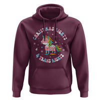 Christmas Lights And Trans Rights Hoodie Magical Unicorn Pride - Wonder Print Shop