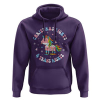 Christmas Lights And Trans Rights Hoodie Magical Unicorn Pride - Wonder Print Shop