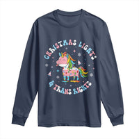 Christmas Lights And Trans Rights Long Sleeve Shirt Magical Unicorn Pride - Wonder Print Shop