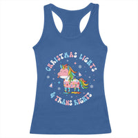 Christmas Lights And Trans Rights Racerback Tank Top Magical Unicorn Pride - Wonder Print Shop