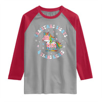 Christmas Lights And Trans Rights Raglan Shirt Magical Unicorn Pride - Wonder Print Shop