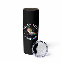 Christmas Lights And Trans Rights Skinny Tumbler Magical Unicorn Pride - Wonder Print Shop