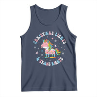 Christmas Lights And Trans Rights Tank Top Magical Unicorn Pride - Wonder Print Shop