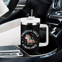 Christmas Lights And Trans Rights Tumbler With Handle Magical Unicorn Pride - Wonder Print Shop