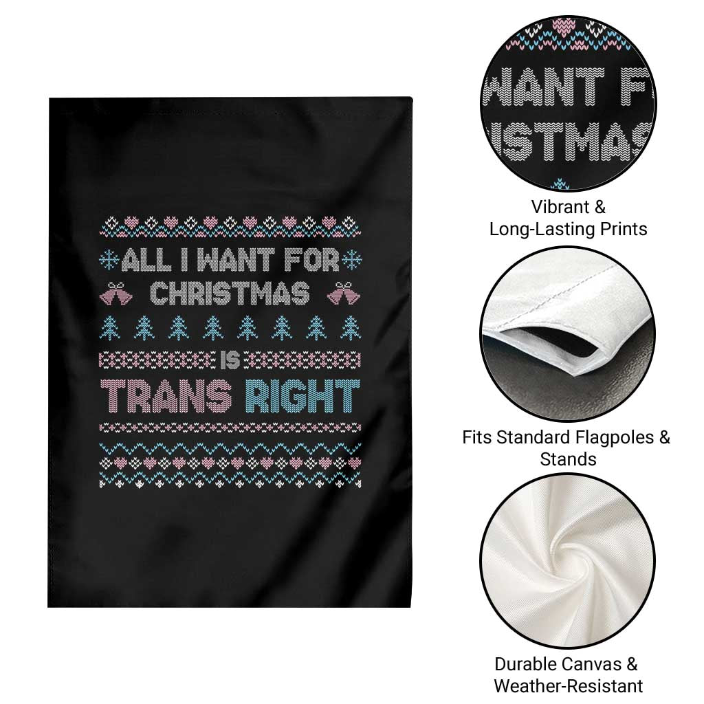 Trans Pride Ugly Xmas Garden Flag All I Want For Christmas Is Trans Rights - Wonder Print Shop