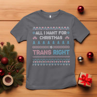 Trans Pride Ugly Xmas T Shirt All I Want For Christmas Is Trans Rights - Wonder Print Shop