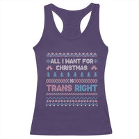 Trans Pride Ugly Xmas Racerback Tank Top All I Want For Christmas Is Trans Rights - Wonder Print Shop