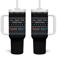 Trans Pride Ugly Xmas Tumbler With Handle All I Want For Christmas Is Trans Rights - Wonder Print Shop