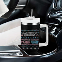 Trans Pride Ugly Xmas Tumbler With Handle All I Want For Christmas Is Trans Rights - Wonder Print Shop