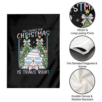 Funny Santa Cat Trans Pride Garden Flag All I Want For Christmas Is Trans Rights - Wonder Print Shop