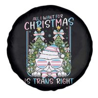Funny Santa Cat Trans Pride Spare Tire Cover All I Want For Christmas Is Trans Rights - Wonder Print Shop