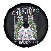 Funny Santa Cat Trans Pride Spare Tire Cover All I Want For Christmas Is Trans Rights - Wonder Print Shop