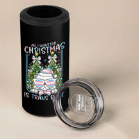 Funny Santa Cat Trans Pride 4 in 1 Can Cooler Tumbler All I Want For Christmas Is Trans Rights - Wonder Print Shop
