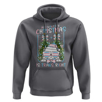 Funny Santa Cat Trans Pride Hoodie All I Want For Christmas Is Trans Rights - Wonder Print Shop