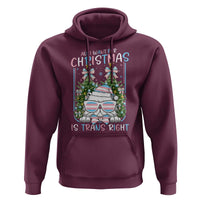 Funny Santa Cat Trans Pride Hoodie All I Want For Christmas Is Trans Rights - Wonder Print Shop