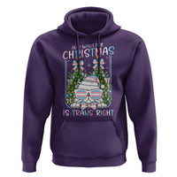 Funny Santa Cat Trans Pride Hoodie All I Want For Christmas Is Trans Rights - Wonder Print Shop