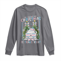 Funny Santa Cat Trans Pride Long Sleeve Shirt All I Want For Christmas Is Trans Rights - Wonder Print Shop