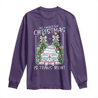Funny Santa Cat Trans Pride Long Sleeve Shirt All I Want For Christmas Is Trans Rights - Wonder Print Shop