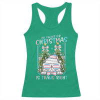 Funny Santa Cat Trans Pride Racerback Tank Top All I Want For Christmas Is Trans Rights - Wonder Print Shop