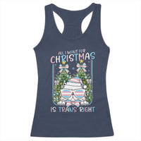 Funny Santa Cat Trans Pride Racerback Tank Top All I Want For Christmas Is Trans Rights - Wonder Print Shop