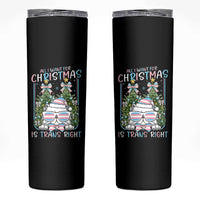 Funny Santa Cat Trans Pride Skinny Tumbler All I Want For Christmas Is Trans Rights - Wonder Print Shop