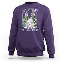 Funny Santa Cat Trans Pride Sweatshirt All I Want For Christmas Is Trans Rights - Wonder Print Shop