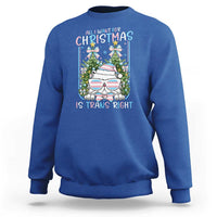 Funny Santa Cat Trans Pride Sweatshirt All I Want For Christmas Is Trans Rights - Wonder Print Shop
