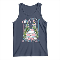 Funny Santa Cat Trans Pride Tank Top All I Want For Christmas Is Trans Rights - Wonder Print Shop