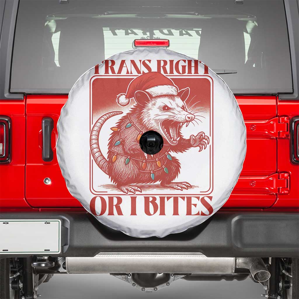 Funny Fierce Opossum Santa Spare Tire Cover Trans Right Or I Bites Christmas Gift - Wonder Print Shop