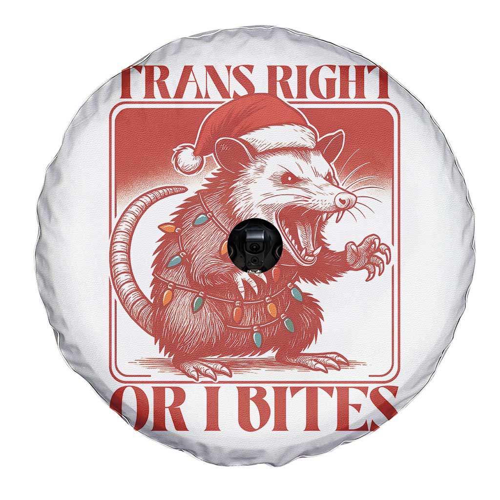 Funny Fierce Opossum Santa Spare Tire Cover Trans Right Or I Bites Christmas Gift - Wonder Print Shop