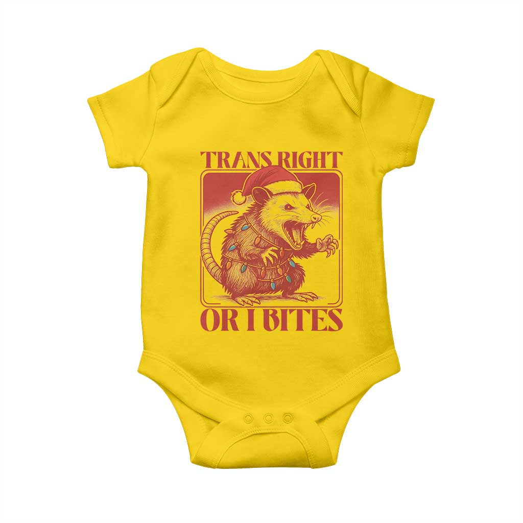 Funny Fierce Opossum Santa Baby Onesie Trans Right Or I Bites Christmas Gift - Wonder Print Shop