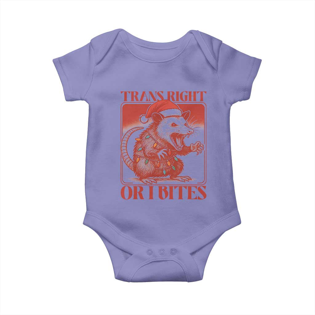 Funny Fierce Opossum Santa Baby Onesie Trans Right Or I Bites Christmas Gift - Wonder Print Shop