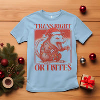 Funny Fierce Opossum Santa T Shirt Trans Right Or I Bites Christmas Gift - Wonder Print Shop