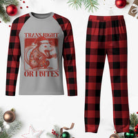 Funny Fierce Opossum Santa Plaid Pajama Set Trans Right Or I Bites Christmas Gift - Wonder Print Shop