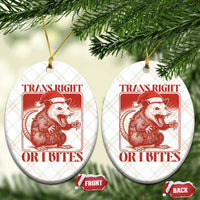 Funny Fierce Opossum Santa Ceramic Ornament Trans Right Or I Bites Christmas Gift - Wonder Print Shop