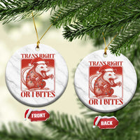 Funny Fierce Opossum Santa Ceramic Ornament Trans Right Or I Bites Christmas Gift - Wonder Print Shop