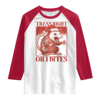 Funny Fierce Opossum Santa Raglan Shirt Trans Right Or I Bites Christmas Gift - Wonder Print Shop