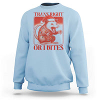 Funny Fierce Opossum Santa Sweatshirt Trans Right Or I Bites Christmas Gift - Wonder Print Shop