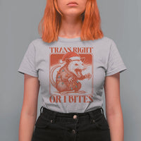 Funny Fierce Opossum Santa T Shirt For Women Trans Right Or I Bites Christmas Gift - Wonder Print Shop