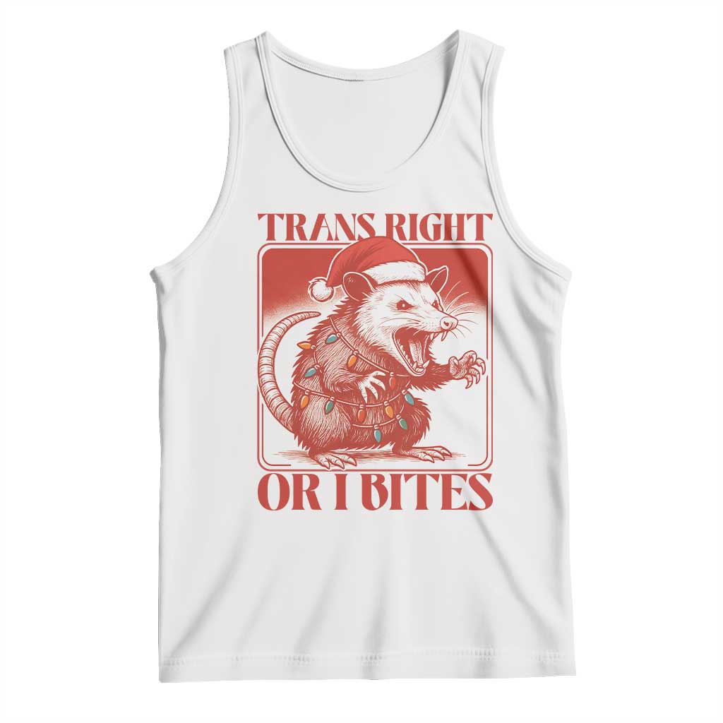 Funny Fierce Opossum Santa Tank Top Trans Right Or I Bites Christmas Gift - Wonder Print Shop