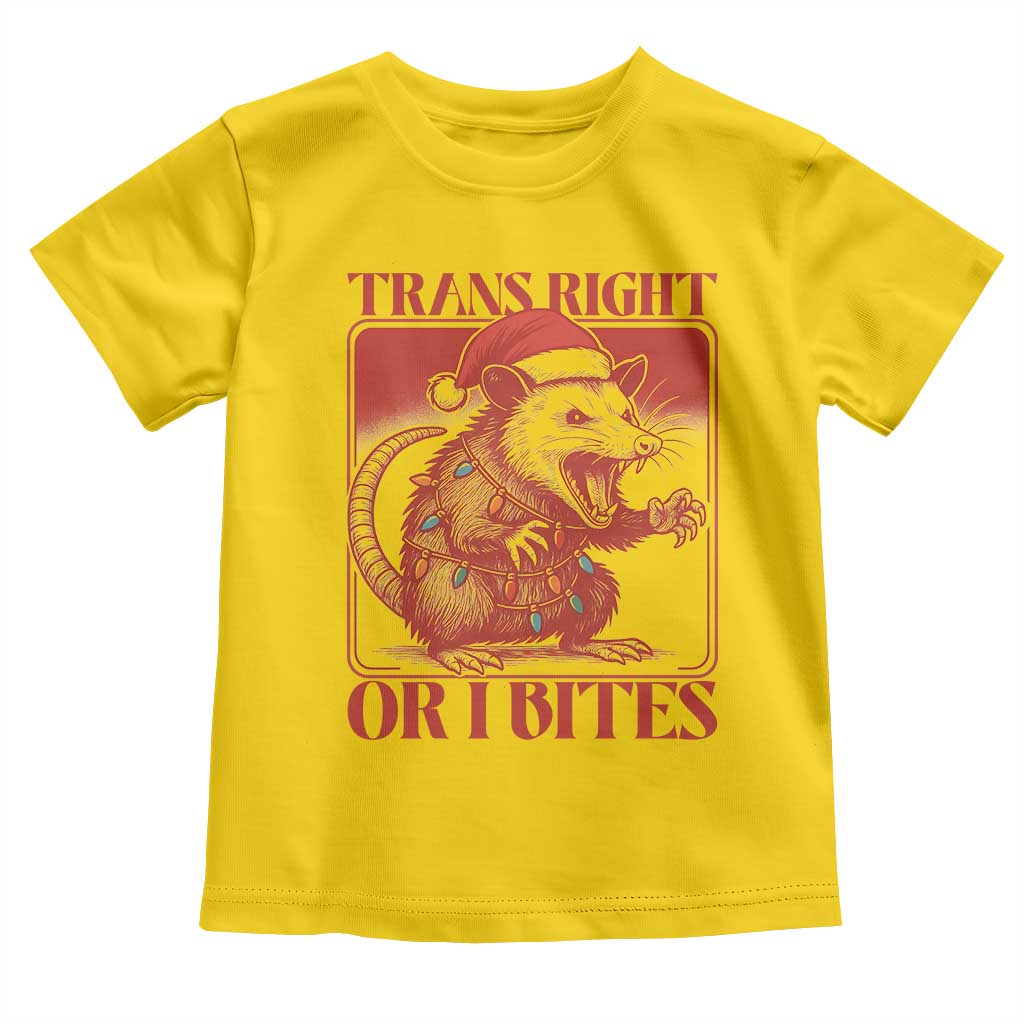 Funny Fierce Opossum Santa Toddler T Shirt Trans Right Or I Bites Christmas Gift - Wonder Print Shop