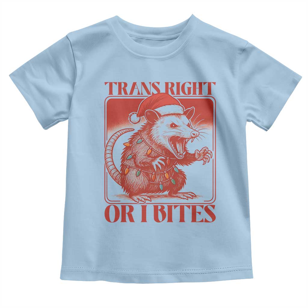 Funny Fierce Opossum Santa Toddler T Shirt Trans Right Or I Bites Christmas Gift - Wonder Print Shop