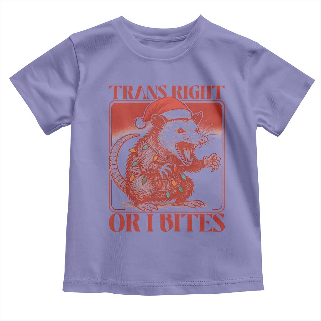 Funny Fierce Opossum Santa Toddler T Shirt Trans Right Or I Bites Christmas Gift - Wonder Print Shop