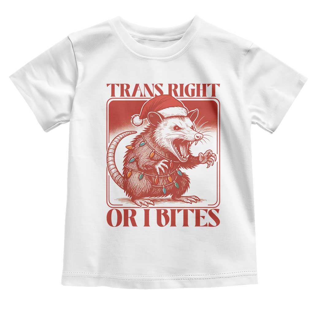Funny Fierce Opossum Santa Toddler T Shirt Trans Right Or I Bites Christmas Gift - Wonder Print Shop