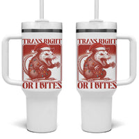 Funny Fierce Opossum Santa Tumbler With Handle Trans Right Or I Bites Christmas Gift - Wonder Print Shop