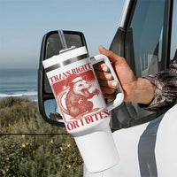 Funny Fierce Opossum Santa Tumbler With Handle Trans Right Or I Bites Christmas Gift - Wonder Print Shop